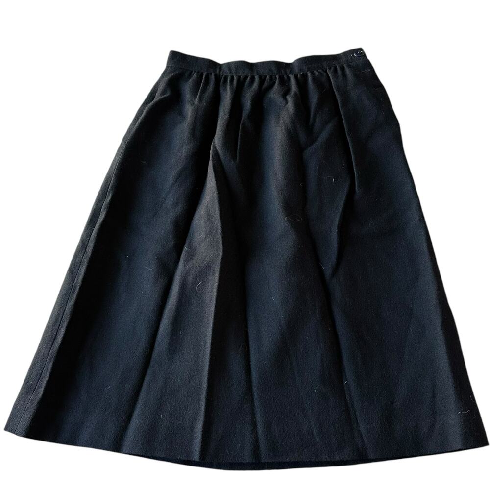Vintage Skirt Women Size 8 Black Wool Retro Soft Goth Twee Business Professional